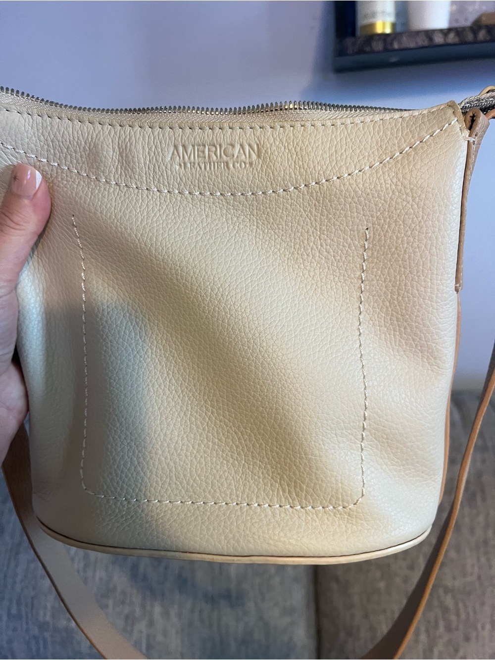 American leather co Cream Crossbody Bag